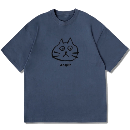 Anger Cat Cotton casual T-shirt