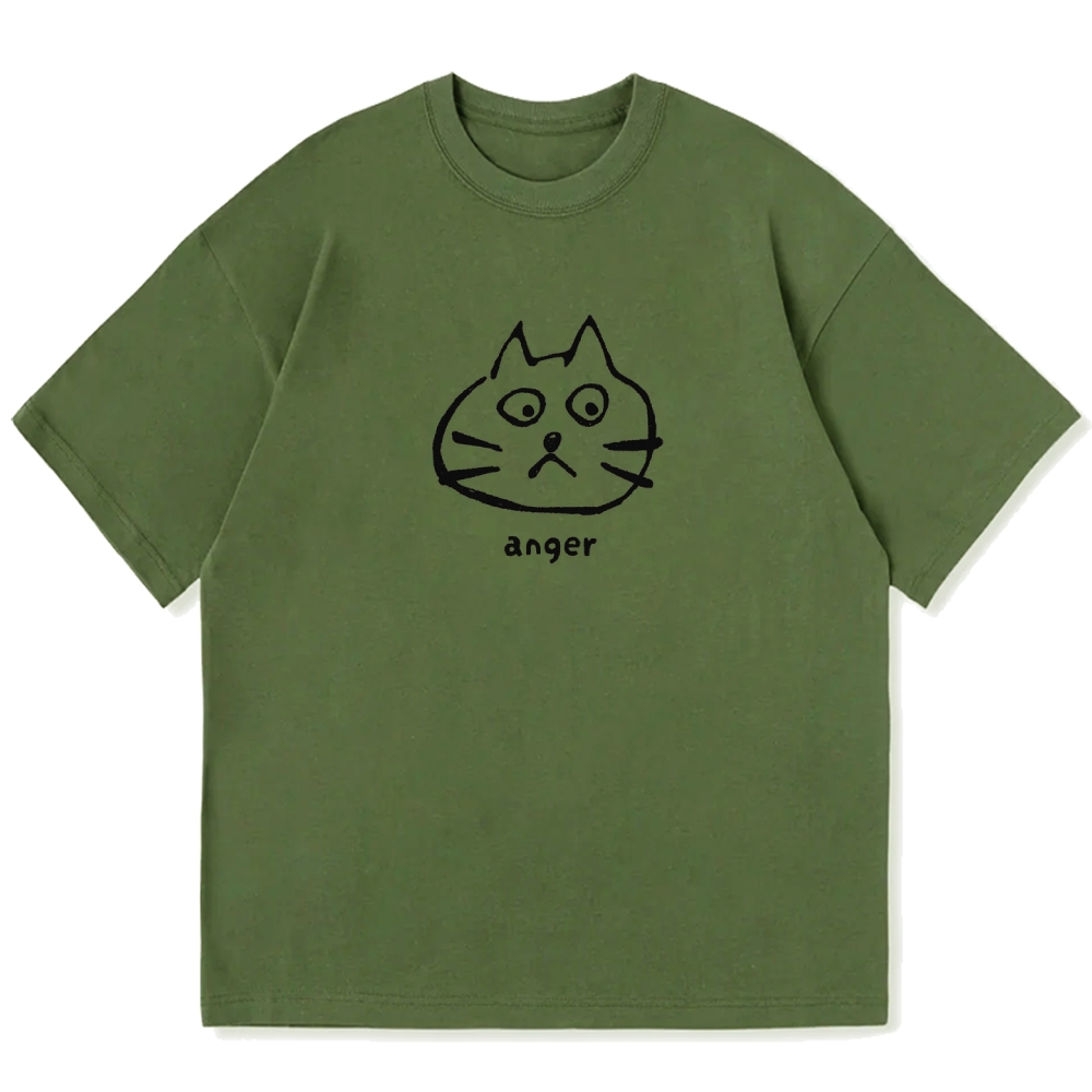 Anger Cat Cotton casual T-shirt