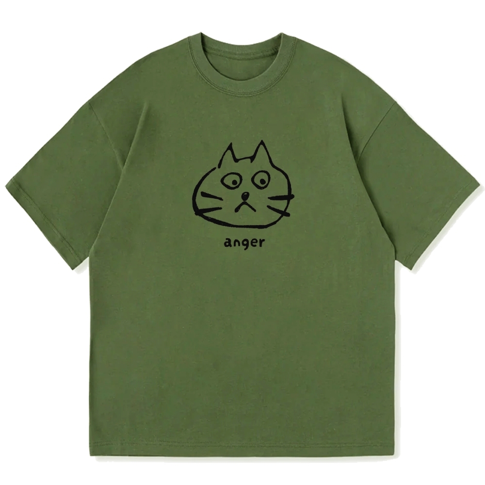 Anger Cat Cotton casual T-shirt