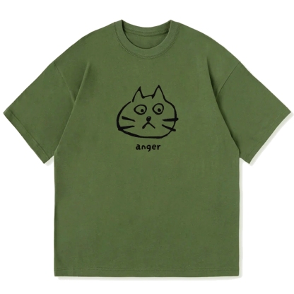 Anger Cat Cotton casual T-shirt