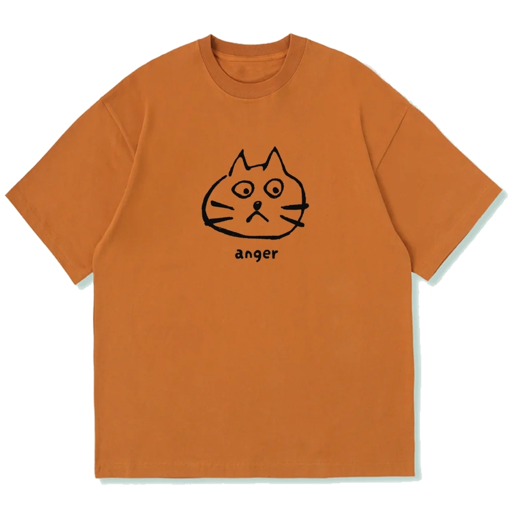Anger Cat Cotton casual T-shirt