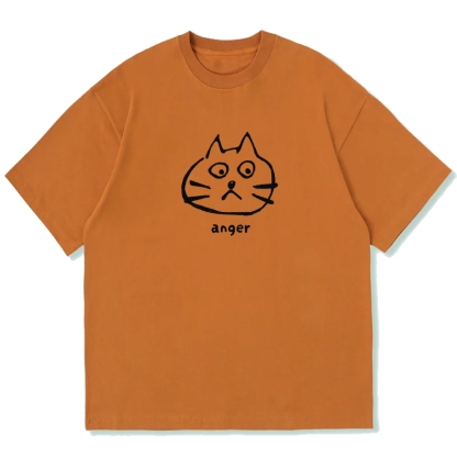Anger Cat Cotton casual T-shirt