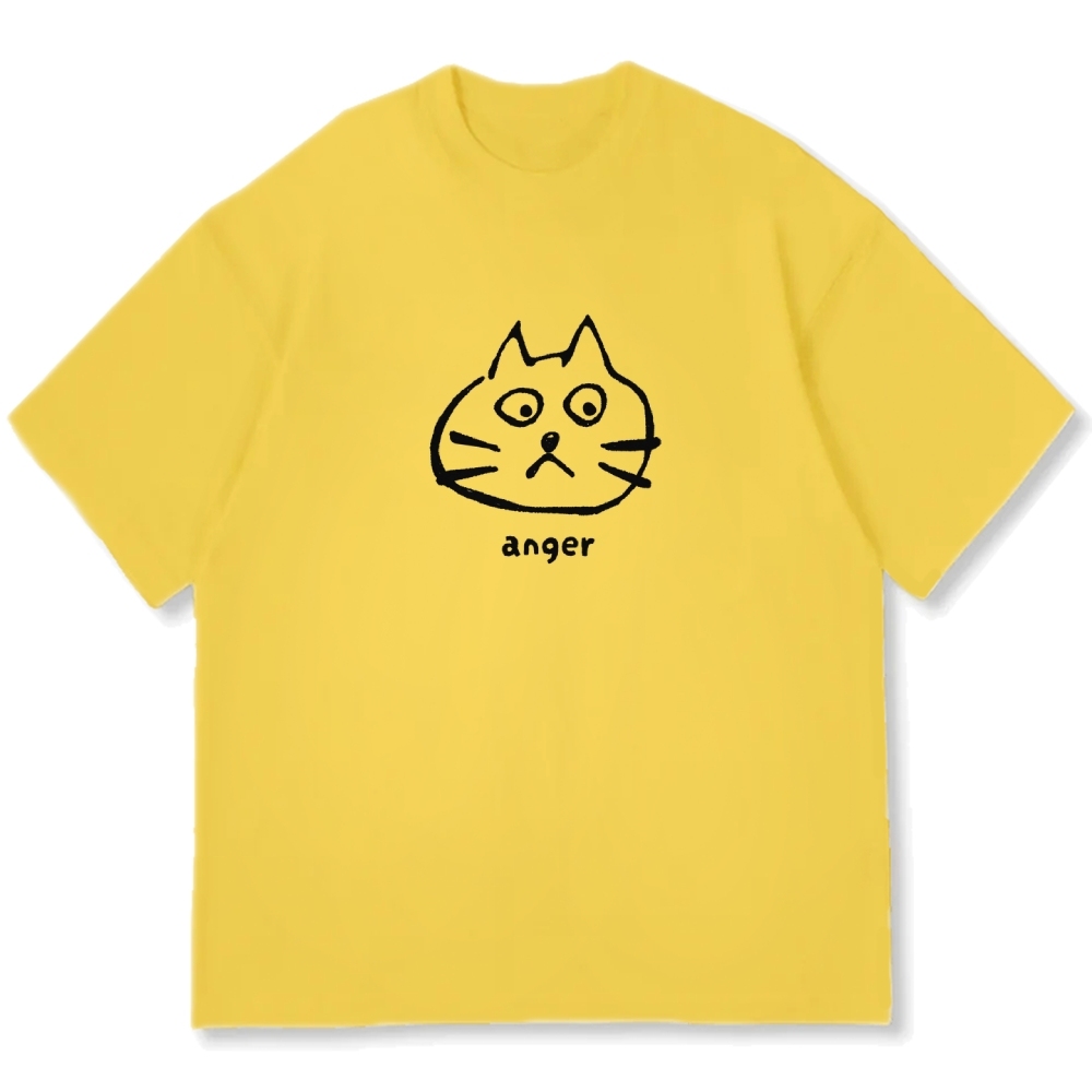 Anger Cat Cotton casual T-shirt