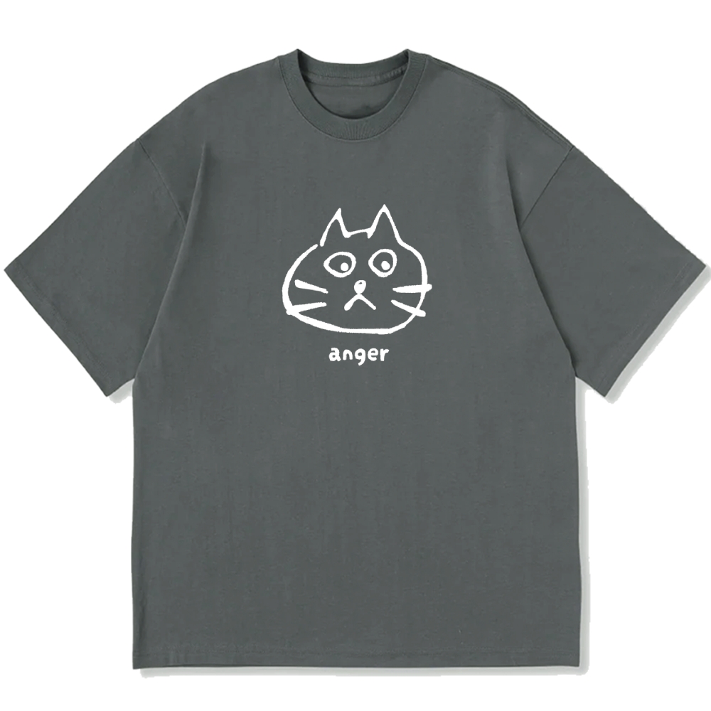Anger Cat Cotton casual T-shirt