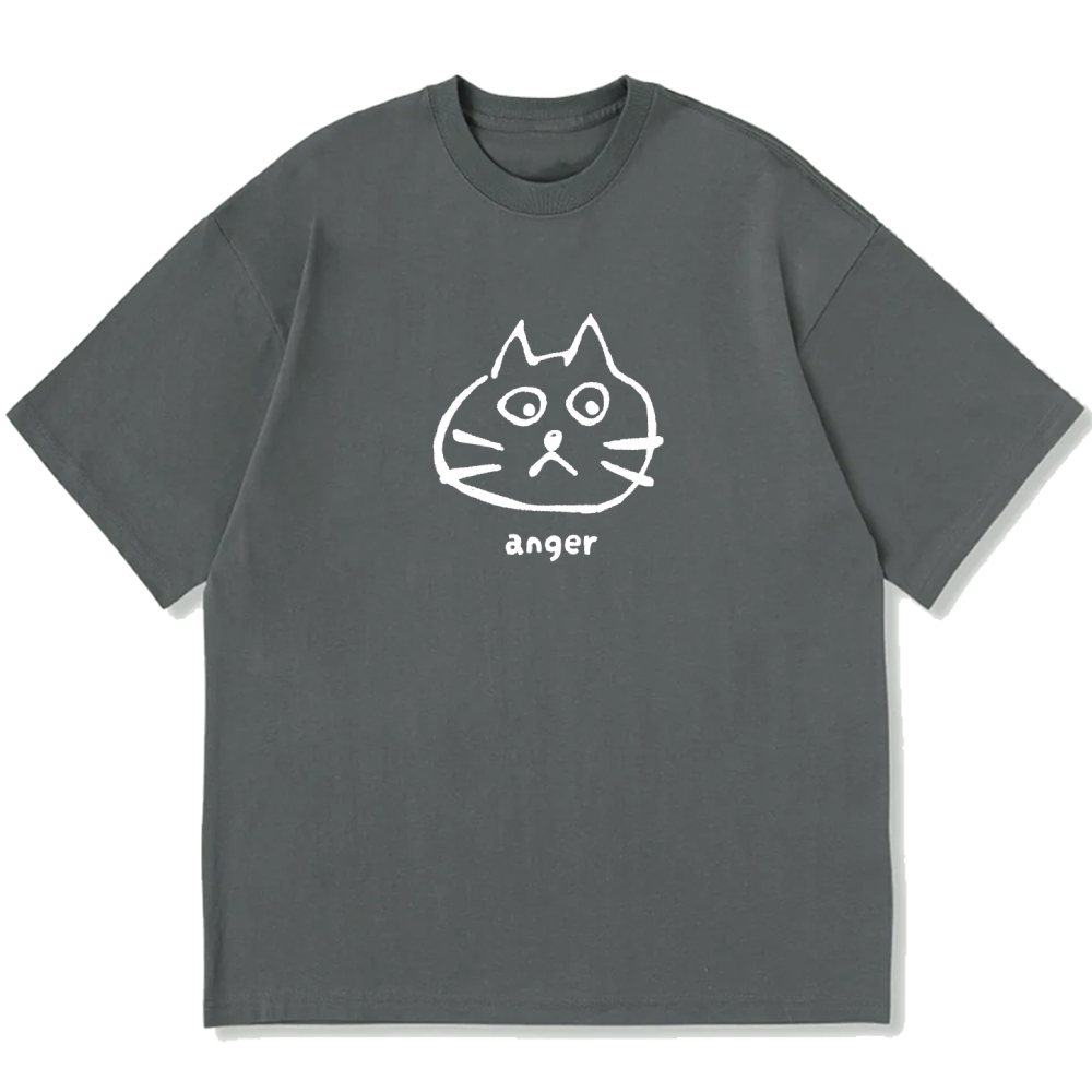 Anger Cat Cotton casual T-shirt