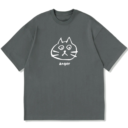 Anger Cat Cotton casual T-shirt