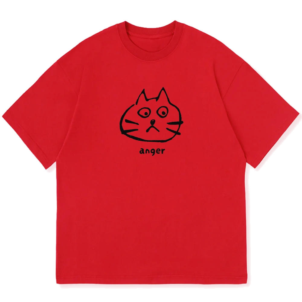 Anger Cat Cotton casual T-shirt