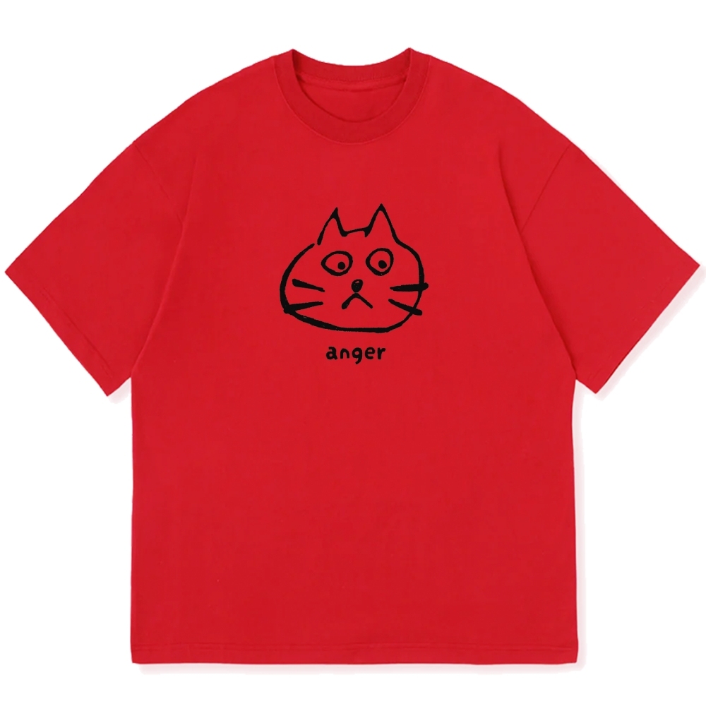 Anger Cat Cotton casual T-shirt