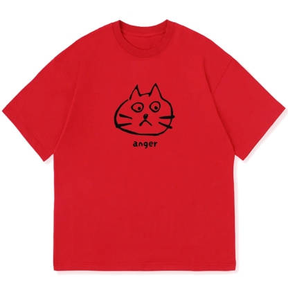 Anger Cat Cotton casual T-shirt