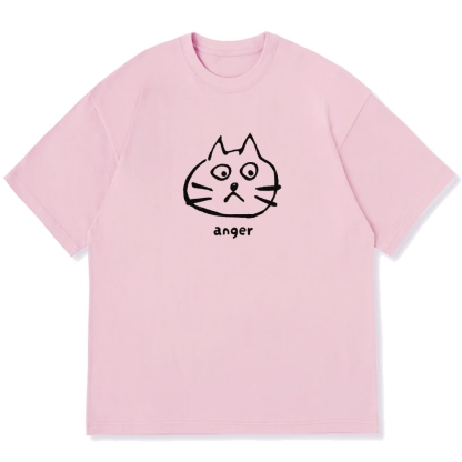 Anger Cat Cotton casual T-shirt