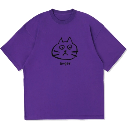 Anger Cat Cotton casual T-shirt
