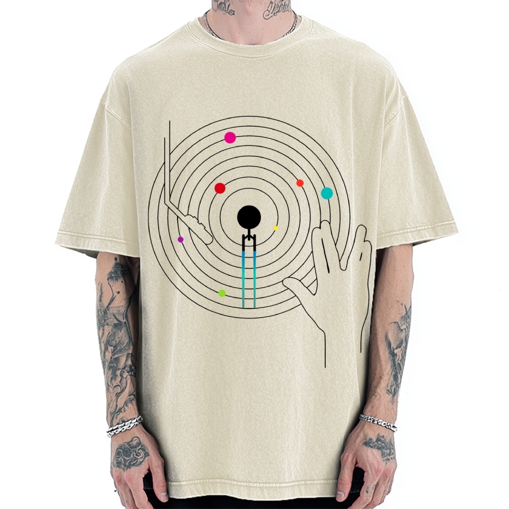 Vinyl Doristino Music Vintage Washed T-shirt