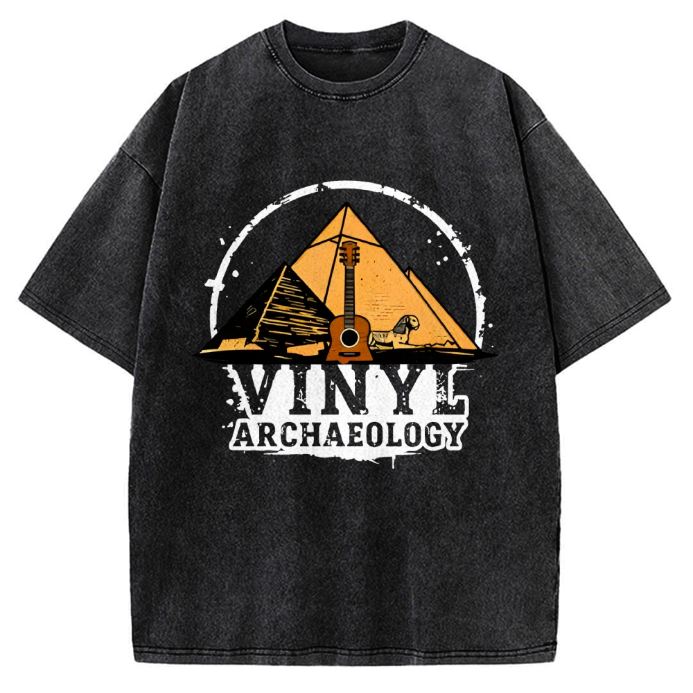 Vinyl Archaeology Music Vintage Washed T-shirt