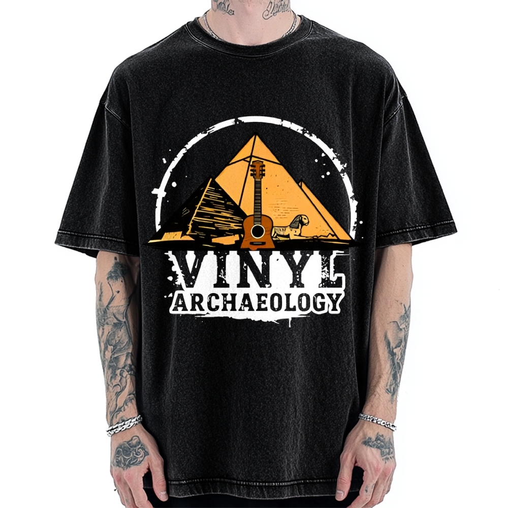Vinyl Archaeology Music Vintage Washed T-shirt