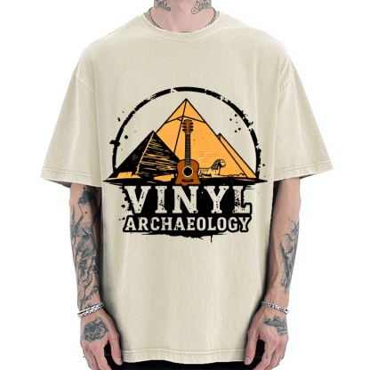 Vinyl Archaeology Music Vintage Washed T-shirt