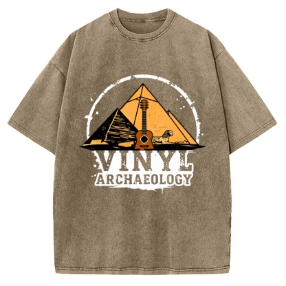Vinyl Archaeology Music Vintage Washed T-shirt