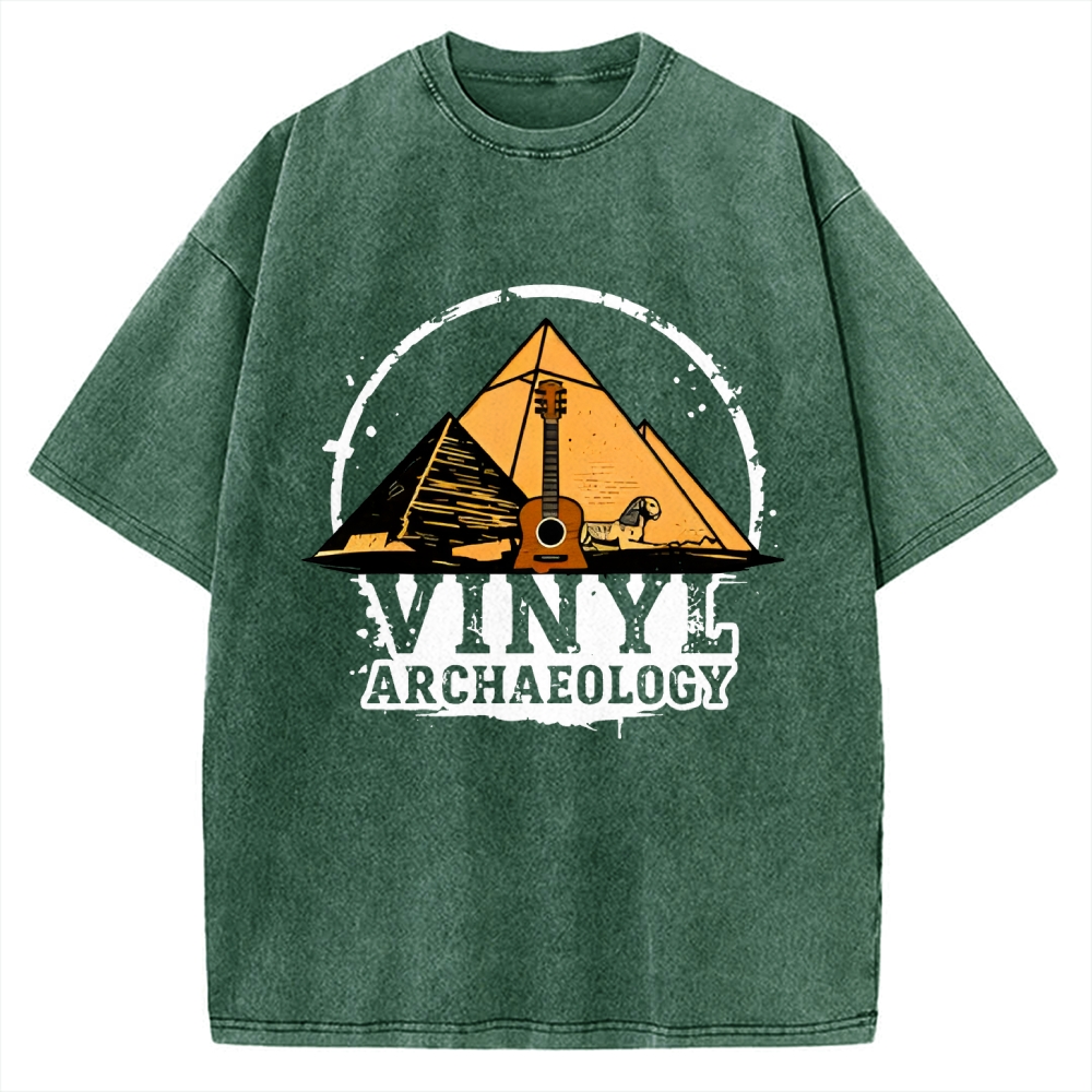 Vinyl Archaeology Music Vintage Washed T-shirt