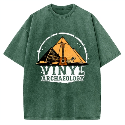Vinyl Archaeology Music Vintage Washed T-shirt