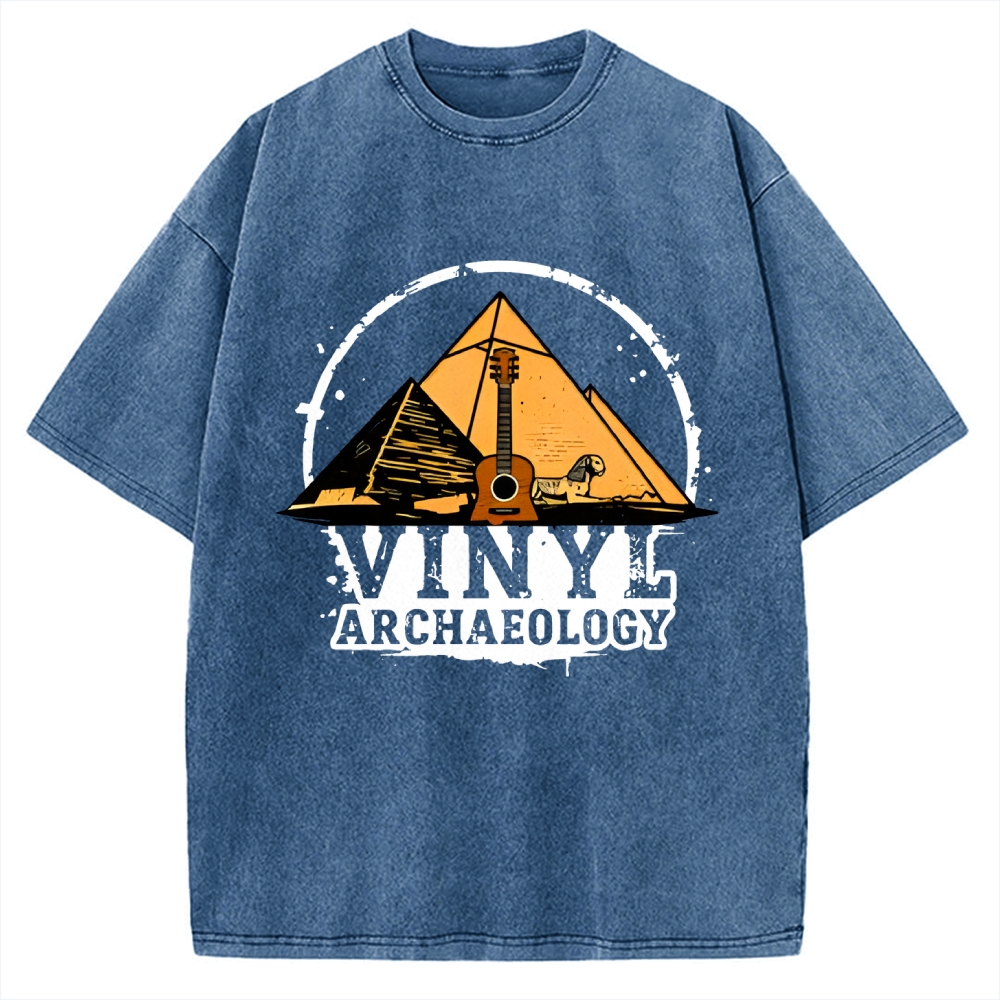 Vinyl Archaeology Music Vintage Washed T-shirt