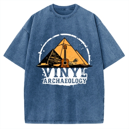 Vinyl Archaeology Music Vintage Washed T-shirt