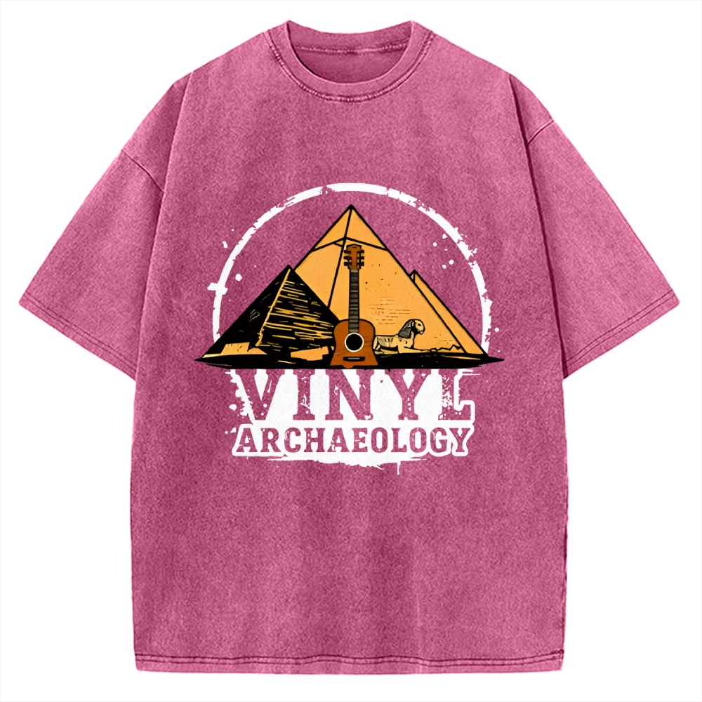 Vinyl Archaeology Music Vintage Washed T-shirt