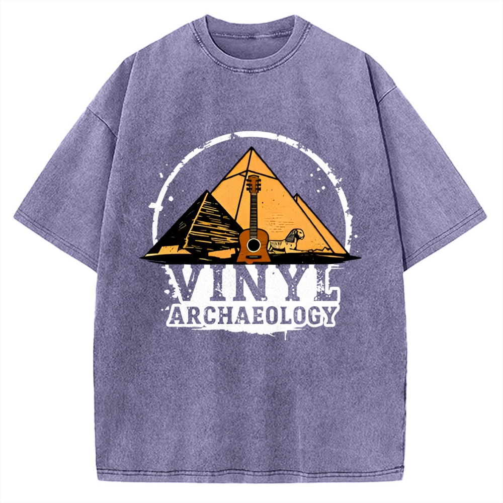 Vinyl Archaeology Music Vintage Washed T-shirt