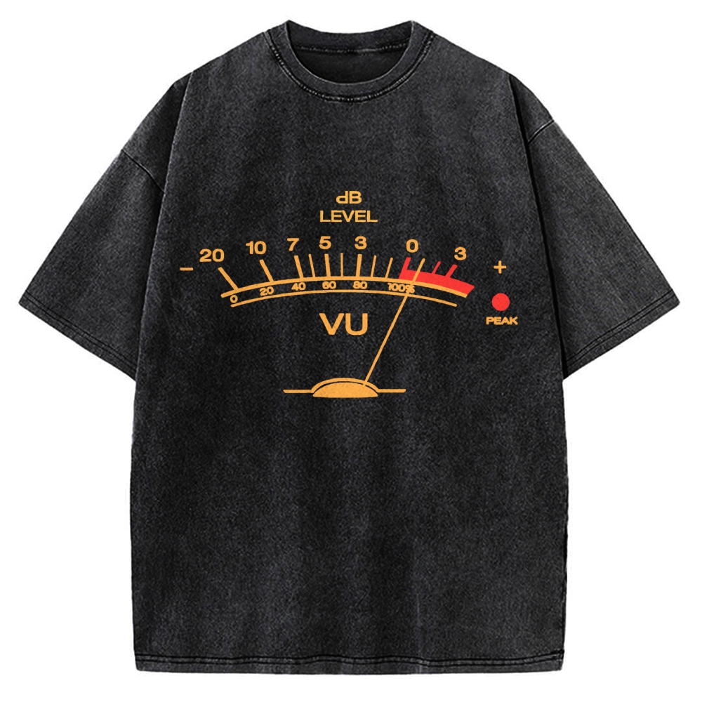 Volume Unit meter Music Vintage Washed T-shirt