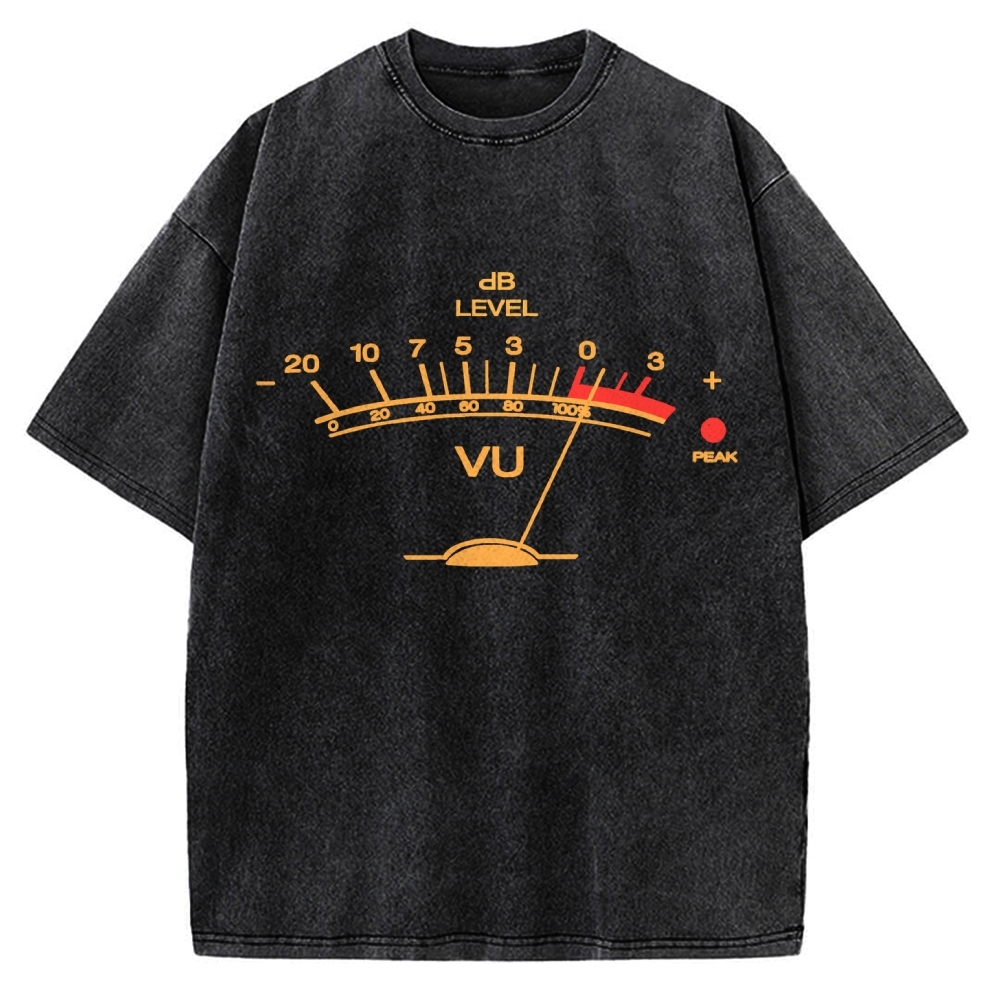 Volume Unit meter Music Vintage Washed T-shirt