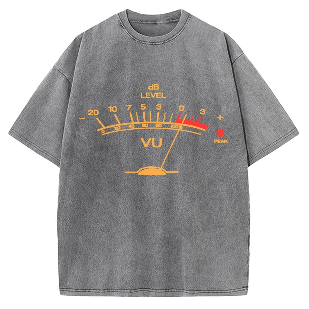 Volume Unit meter Music Vintage Washed T-shirt