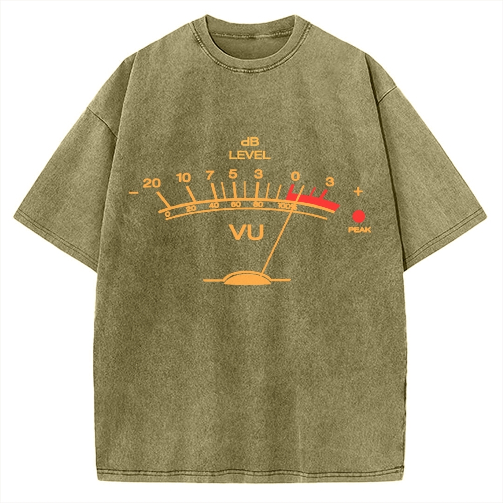 Volume Unit meter Music Vintage Washed T-shirt