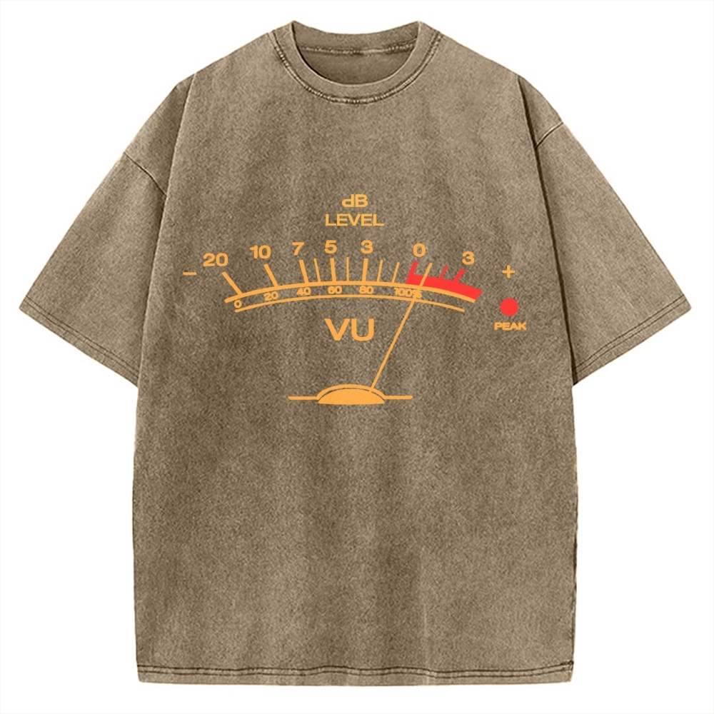 Volume Unit meter Music Vintage Washed T-shirt