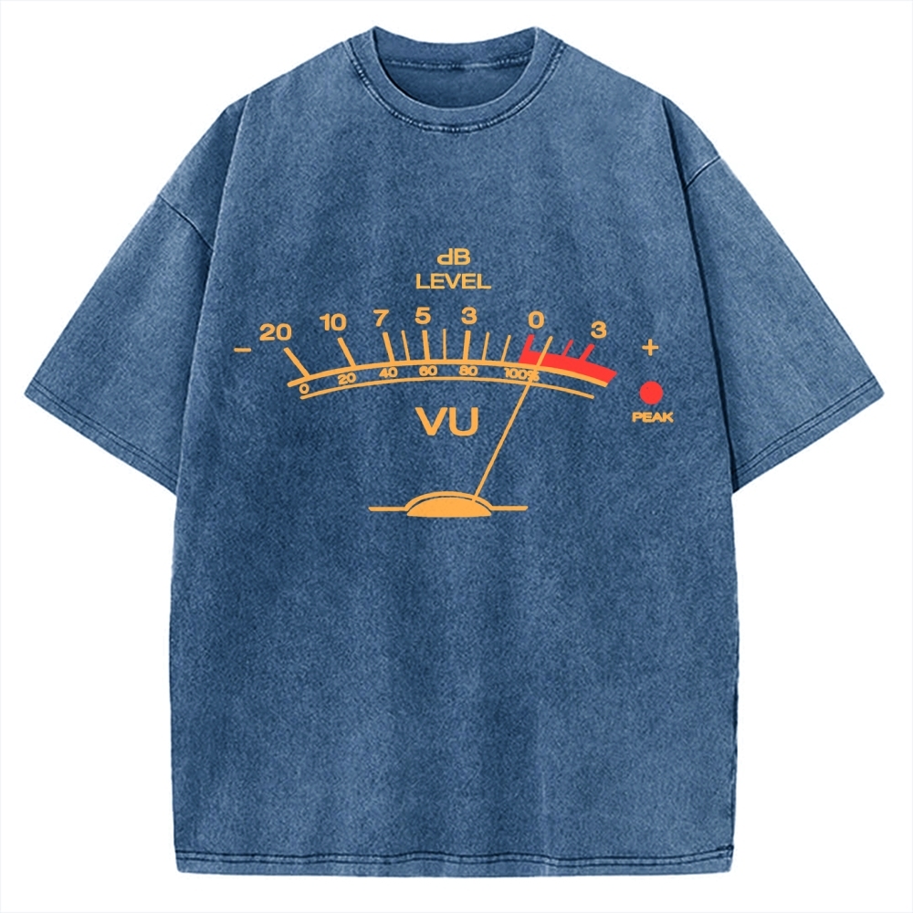 Volume Unit meter Music Vintage Washed T-shirt