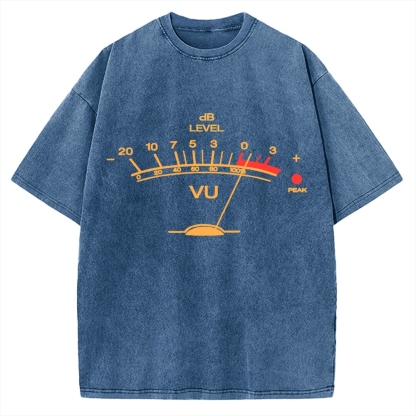Volume Unit meter Music Vintage Washed T-shirt