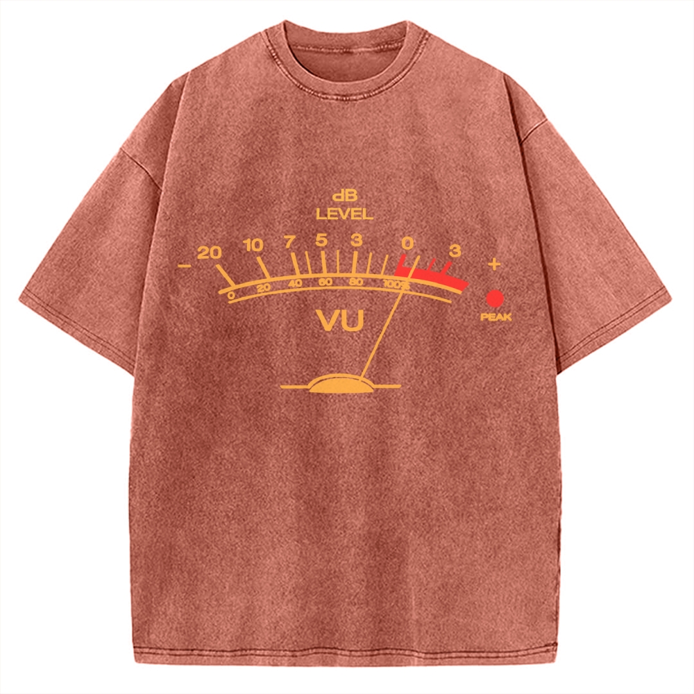 Volume Unit meter Music Vintage Washed T-shirt
