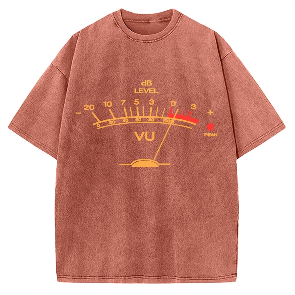 Volume Unit meter Music Vintage Washed T-shirt