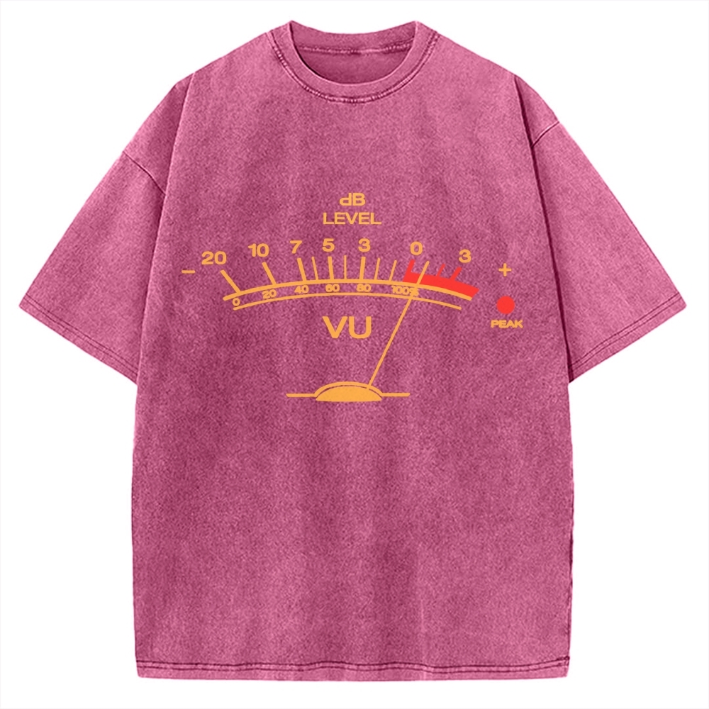 Volume Unit meter Music Vintage Washed T-shirt