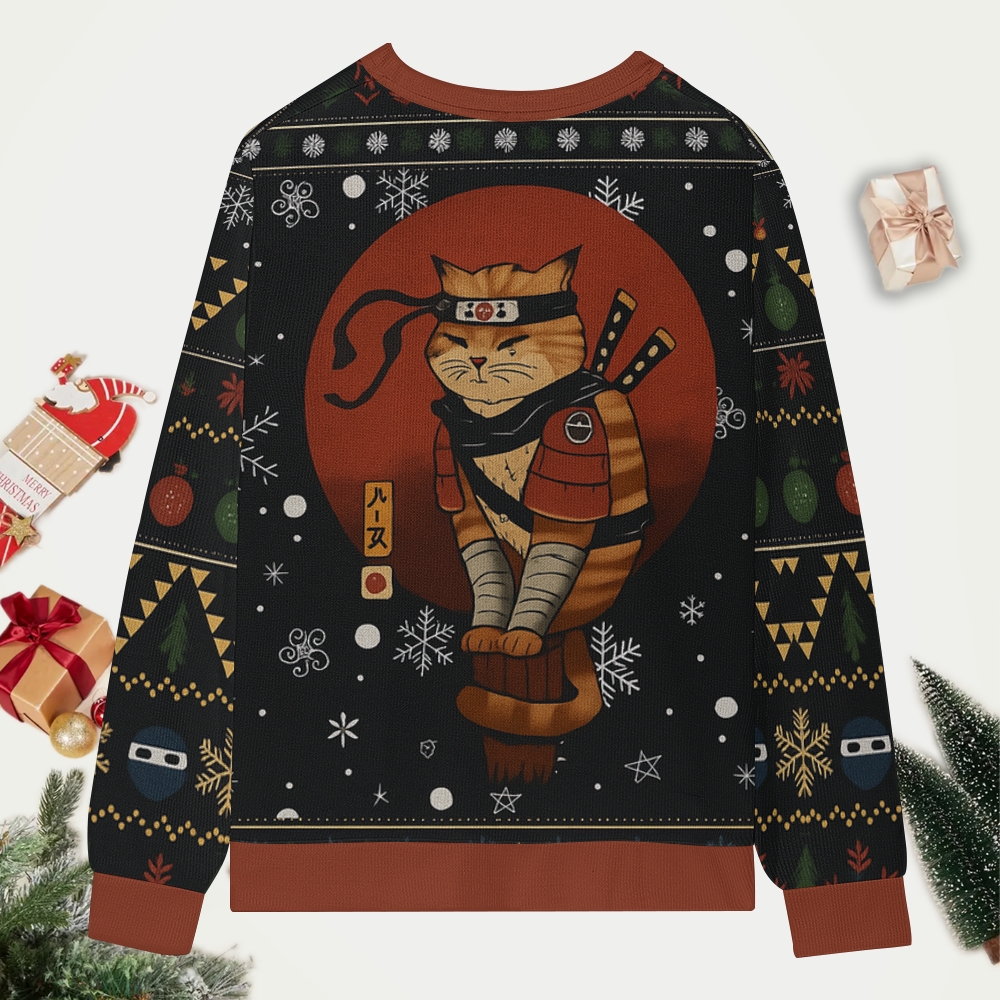 Ninja Cat Ugly Sweatshirt