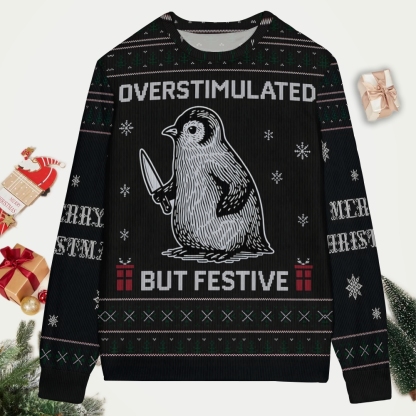 Penguin-themed but festive Christmas Ugly Sweatshirt