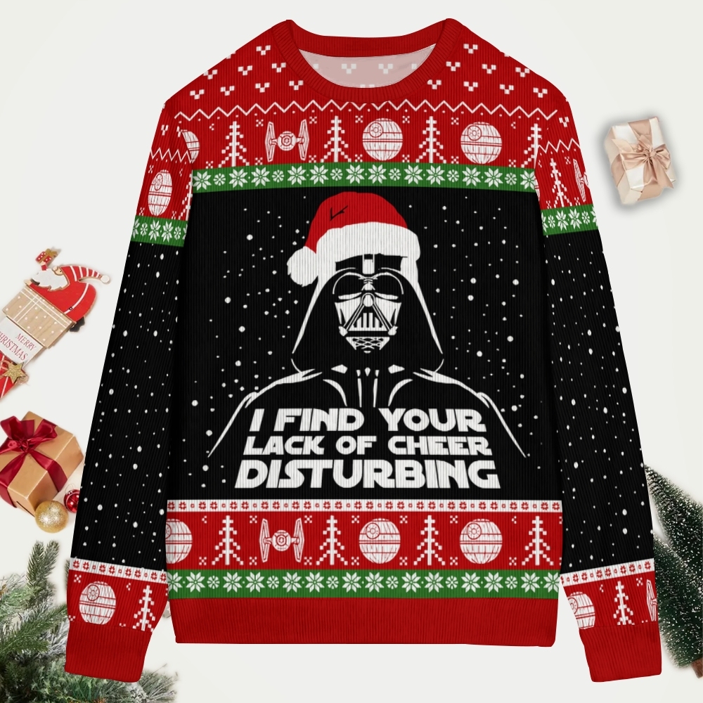 I Find Your Lack Of Cheer Disturbing Black Christmas Ugly Sweatshirt