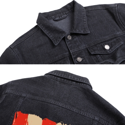 Cool Cat DJ Poster Showa Retro Denim Jacket