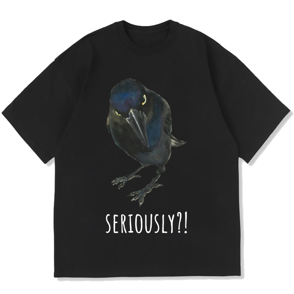 Raven's Question Cotton casual T-shirt