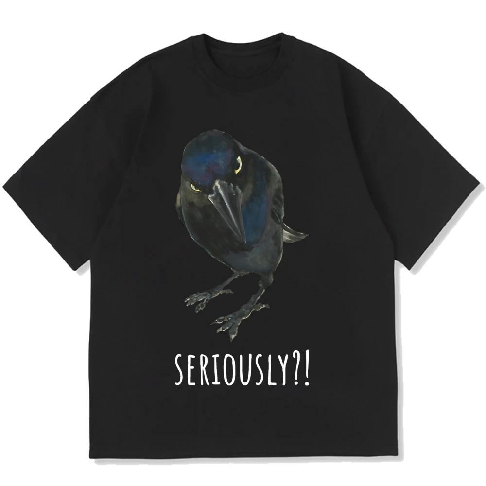 Raven's Question Cotton casual T-shirt