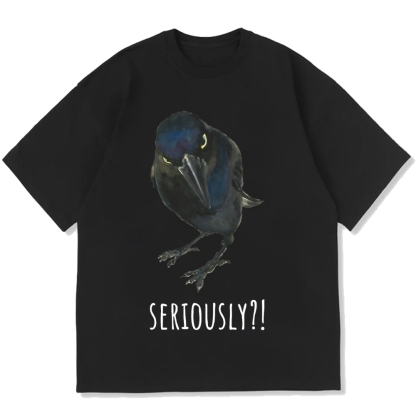 Raven's Question Cotton casual T-shirt