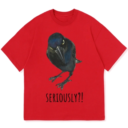 Raven's Question Cotton casual T-shirt