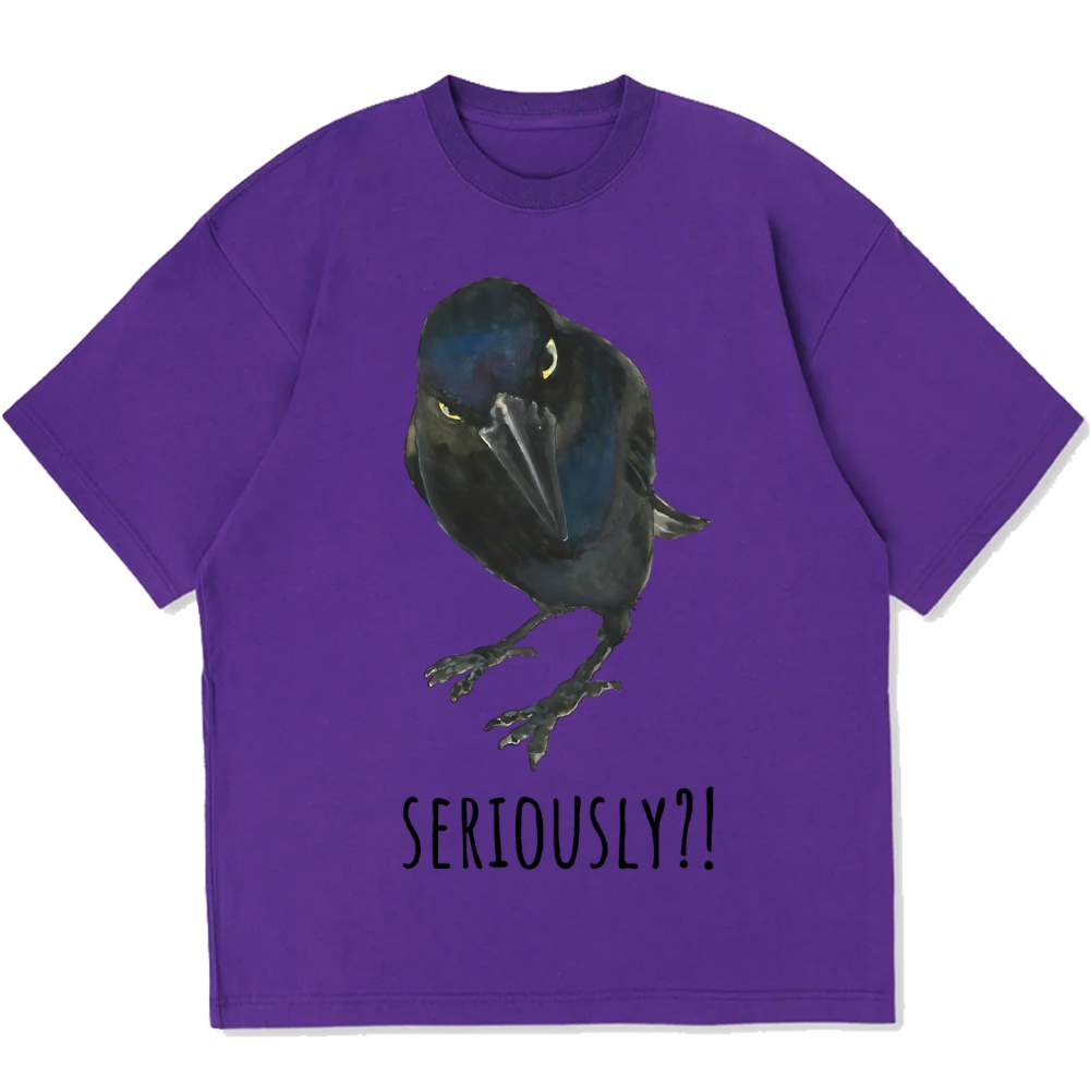 Raven's Question Cotton casual T-shirt