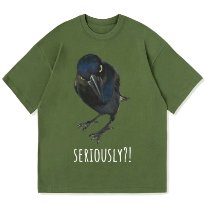 Raven's Question Cotton casual T-shirt