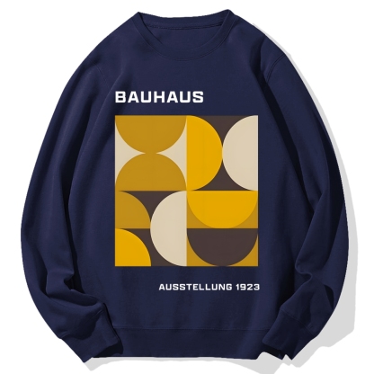 Bauhaus Geometric Printed Cotton Sweatshirt