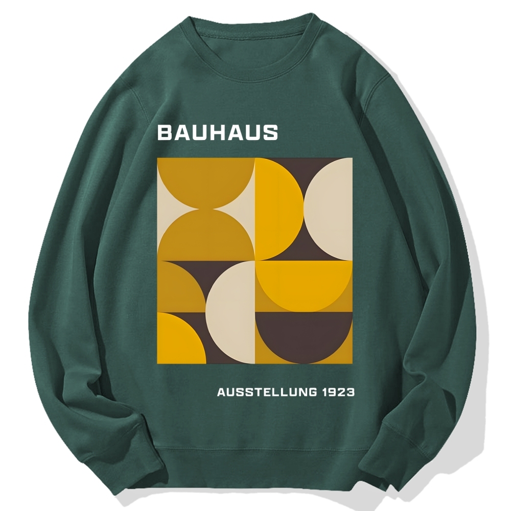 Bauhaus Geometric Printed Cotton Sweatshirt