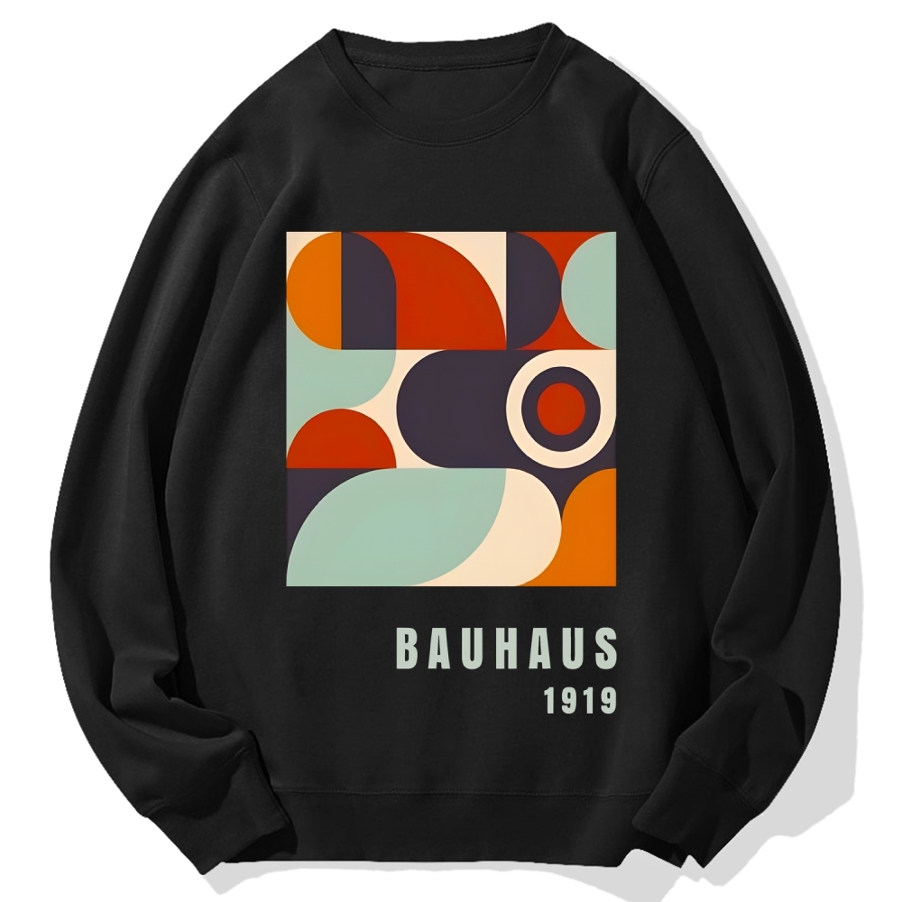 Bauhaus Geometric Printed Cotton Sweatshirt