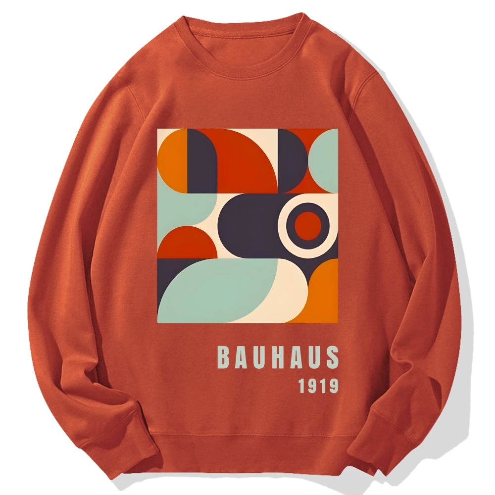 Bauhaus Geometric Printed Cotton Sweatshirt